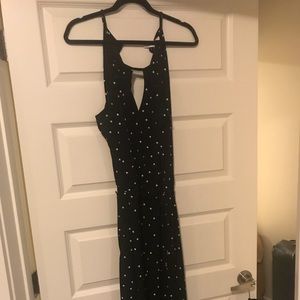 Black and White polka dot, wide leg pantsuit